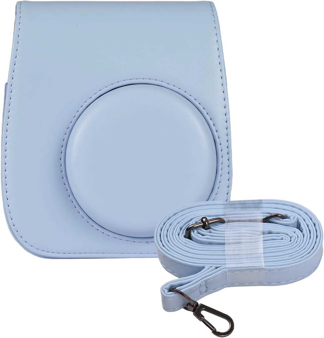 Andoer Instant Camera Storage Case Camera Bag PU Leather Magnetic Buckle with Shoulder Strap Compatible with Fujifilm Instax Mini 12/11/9/8, azul