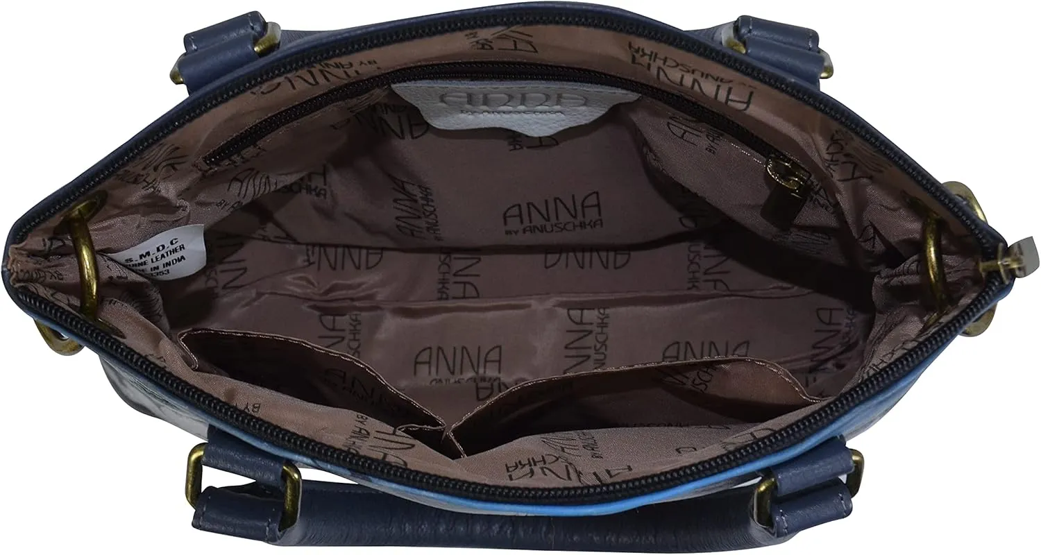 Anna by Anuschka Women's Original Genuine Leather Hand-Painted Small Satchel - Leather Handbag for Women