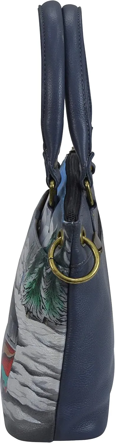 Anna by Anuschka Women's Original Genuine Leather Hand-Painted Small Satchel - Leather Handbag for Women