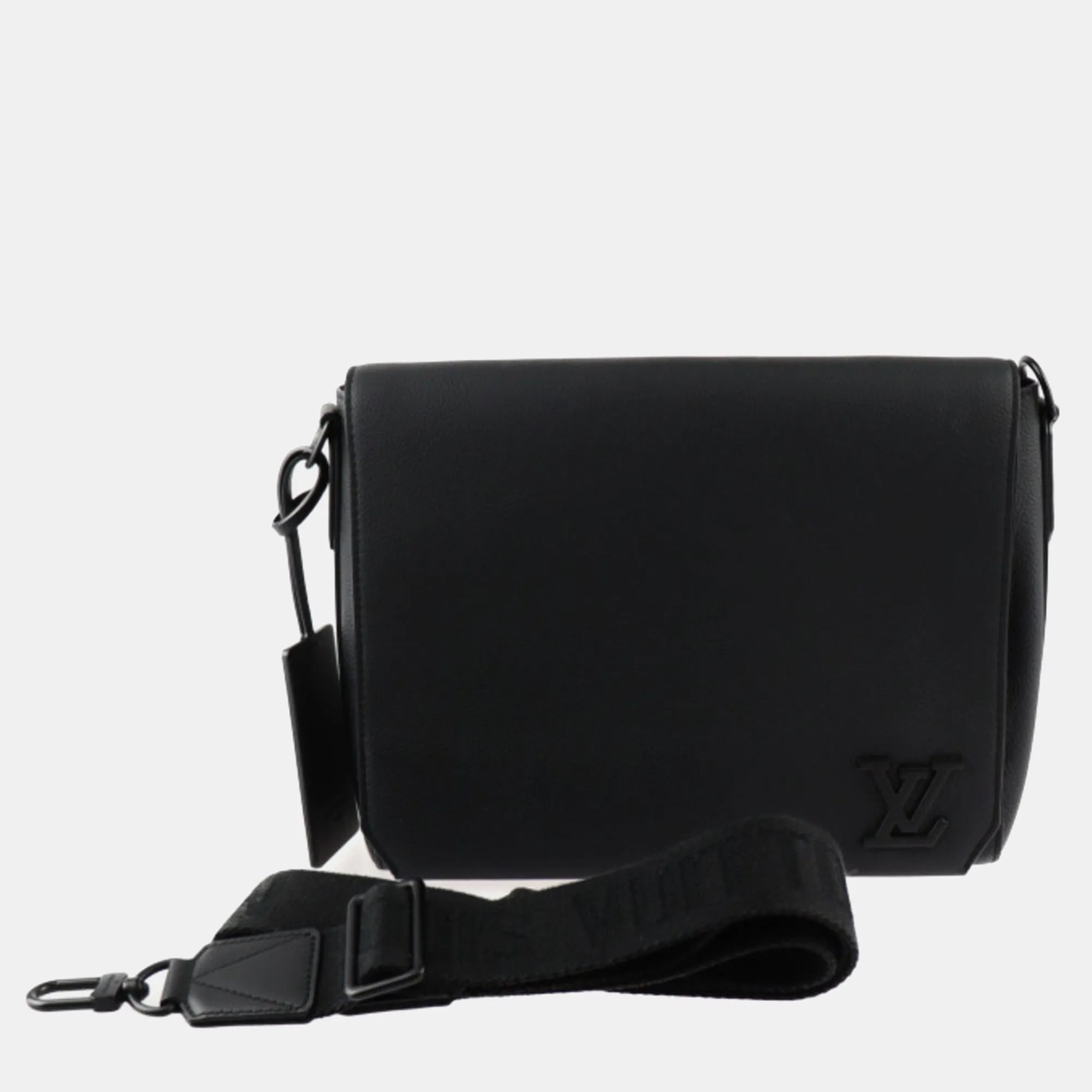 Black Empreinte Leather Aerogram Messenger Bag