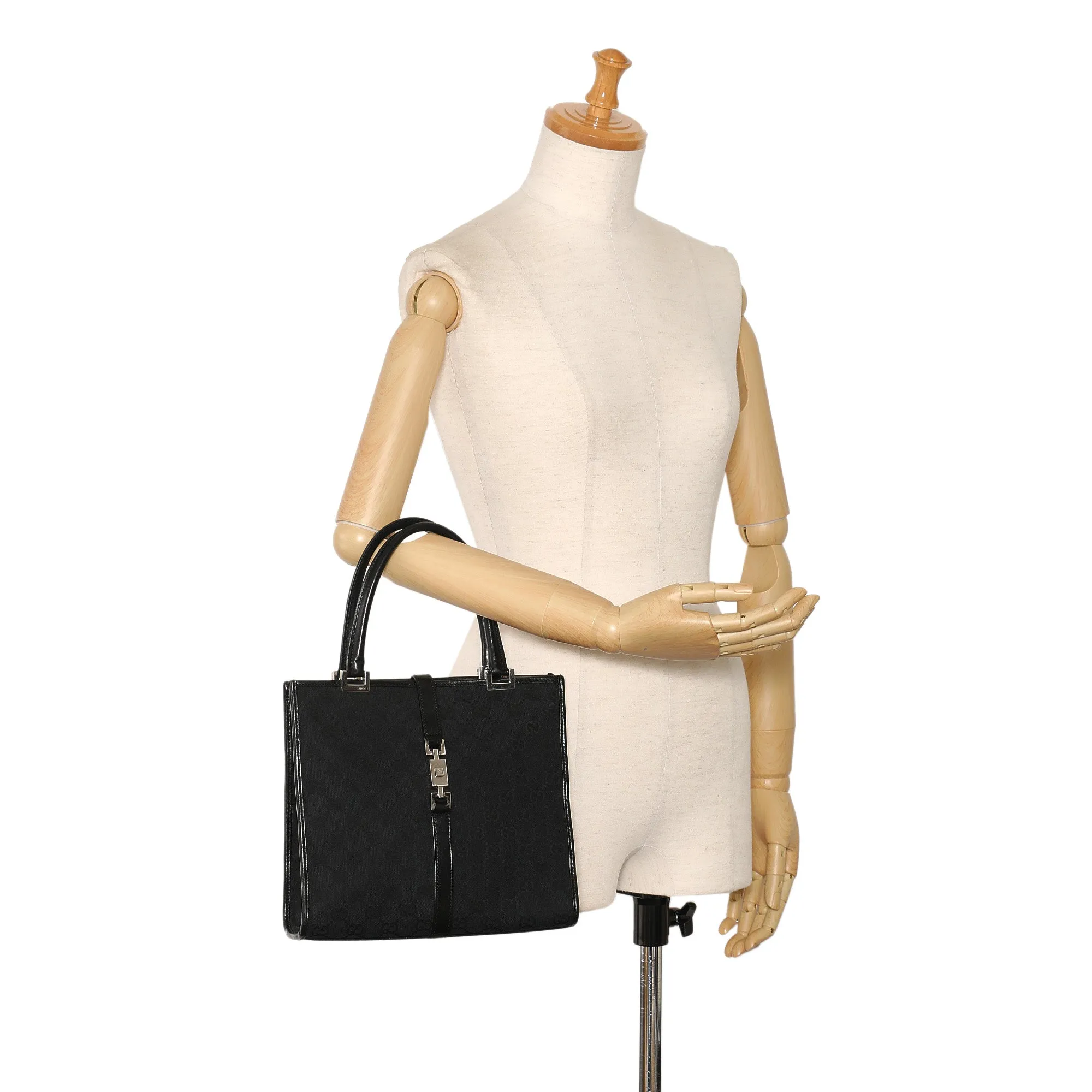Black Gucci GG Canvas Jackie Tote Bag