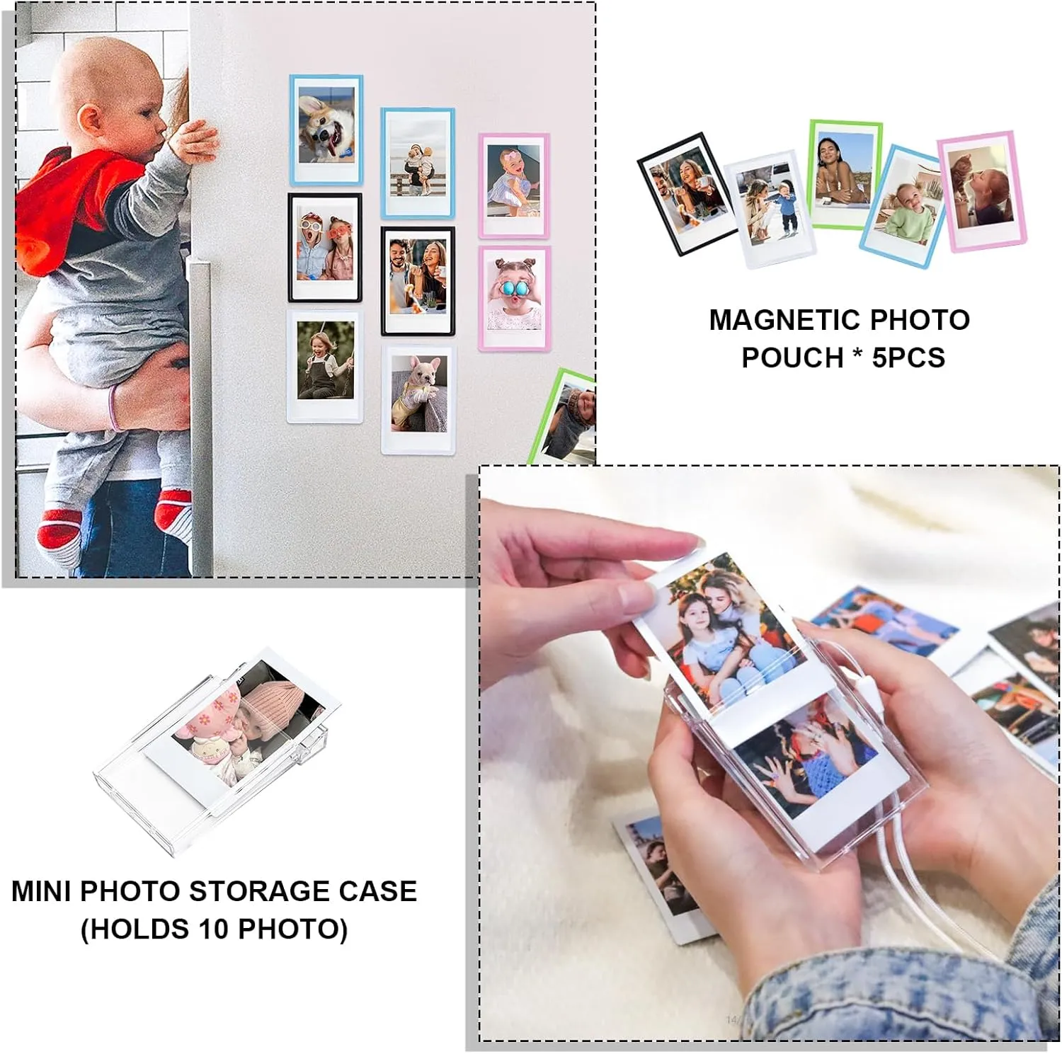 CAIYOULE Mini 12 11 Accessory for Fuji Instax Mini 12 and 11 Instant Camera, Accessory includes PU Leather 12 11 Case, Mini Album, Frame, Magnetic Photo Pouch, Photo CaseBlue (No camera)