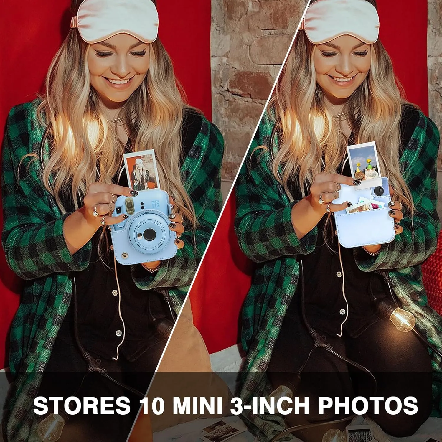 CAIYOULE Mini 12 11 Accessory for Fuji Instax Mini 12 and 11 Instant Camera, Accessory includes PU Leather 12 11 Case, Mini Album, Frame, Magnetic Photo Pouch, Photo CaseBlue (No camera)