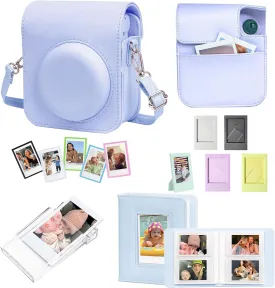 CAIYOULE Mini 12 11 Accessory for Fuji Instax Mini 12 and 11 Instant Camera, Accessory includes PU Leather 12 11 Case, Mini Album, Frame, Magnetic Photo Pouch, Photo CaseBlue (No camera)