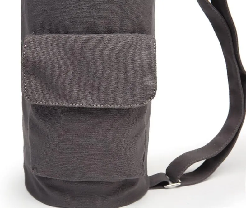 Canvas Yoga Mat Bag with Adjustable Strap & Pockets, Full-Zip Travel Gym Tote for Women & Men, Fits 1/4" & 1/3" Thick Mats, Lightweight Carrier for Yoga, Workout, Outdoor Use
