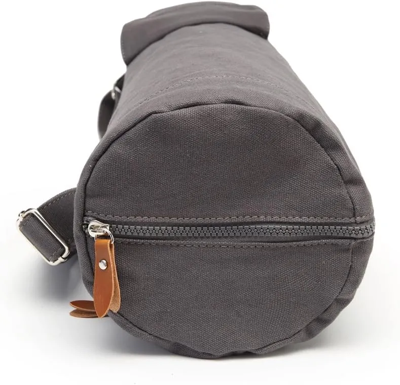 Canvas Yoga Mat Bag with Adjustable Strap & Pockets, Full-Zip Travel Gym Tote for Women & Men, Fits 1/4" & 1/3" Thick Mats, Lightweight Carrier for Yoga, Workout, Outdoor Use