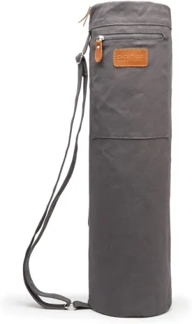 Canvas Yoga Mat Bag with Adjustable Strap & Pockets, Full-Zip Travel Gym Tote for Women & Men, Fits 1/4" & 1/3" Thick Mats, Lightweight Carrier for Yoga, Workout, Outdoor Use