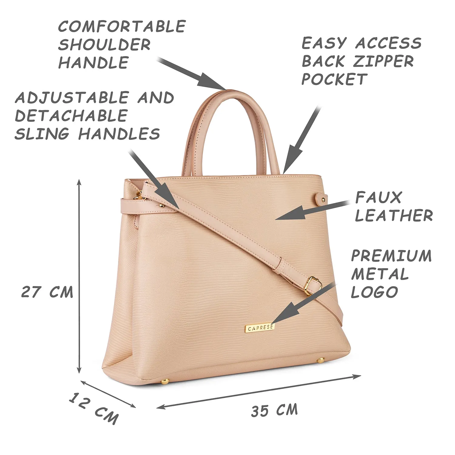 Caprese Izabella Satchel Large Blush