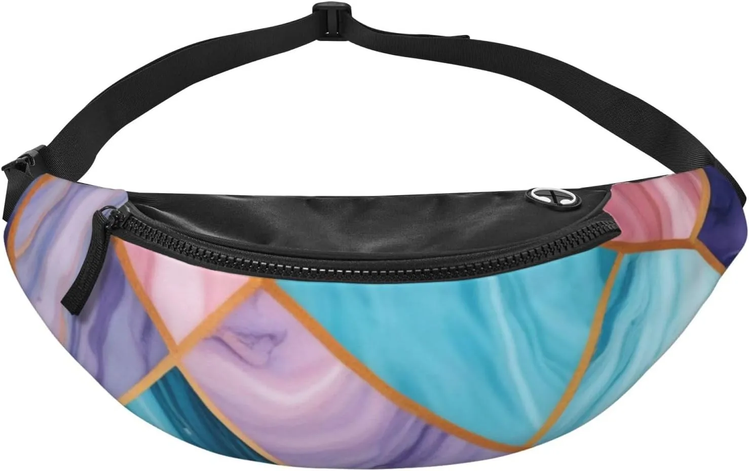 Casual Colorful Marble Pastel Blue Purple Printed Fanny Pack,Crossbody Fanny packs for women Men Waist Bag for Running Travel