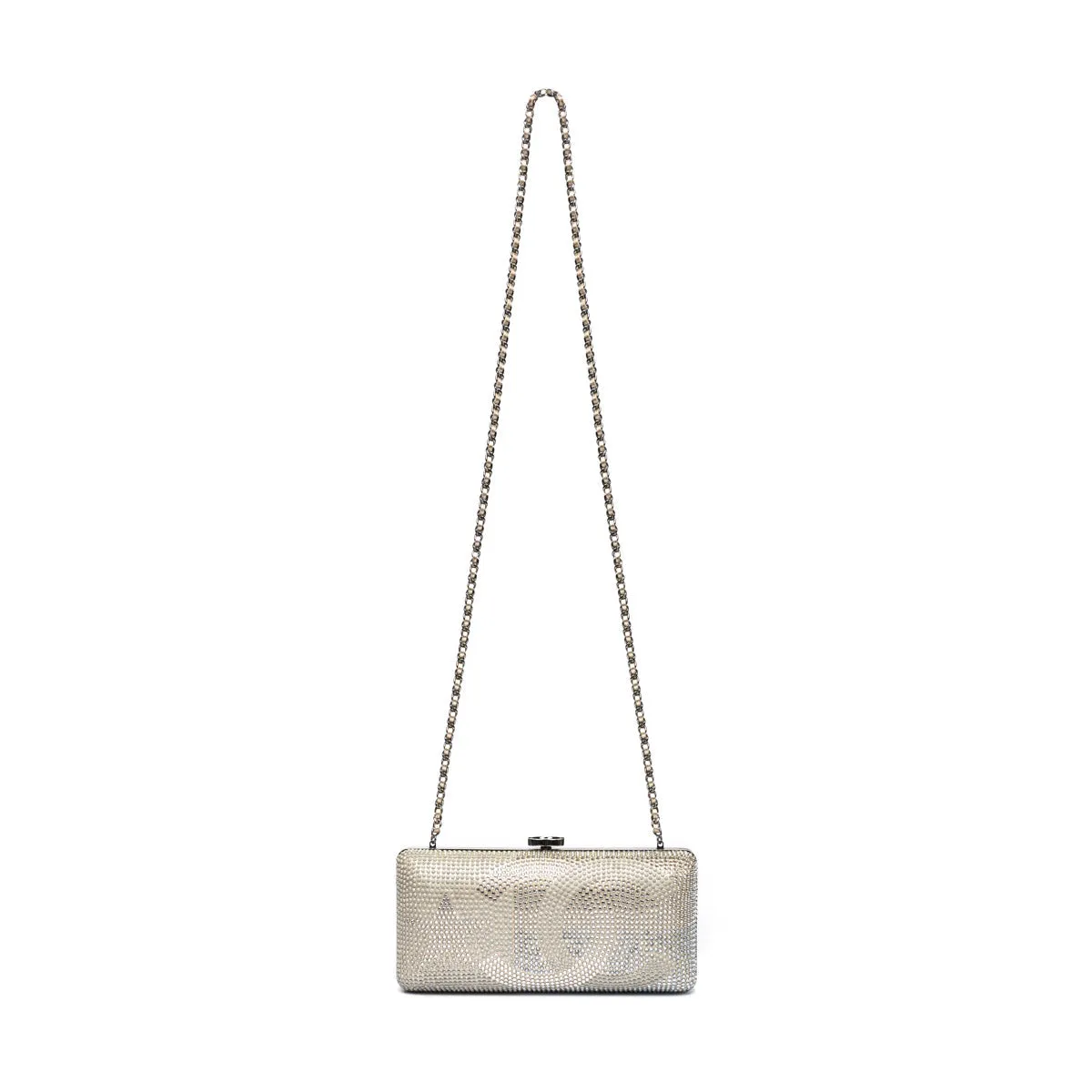 CHANEL Metallized Lambskin Embellished with Strass Paris-Dallas Clutch