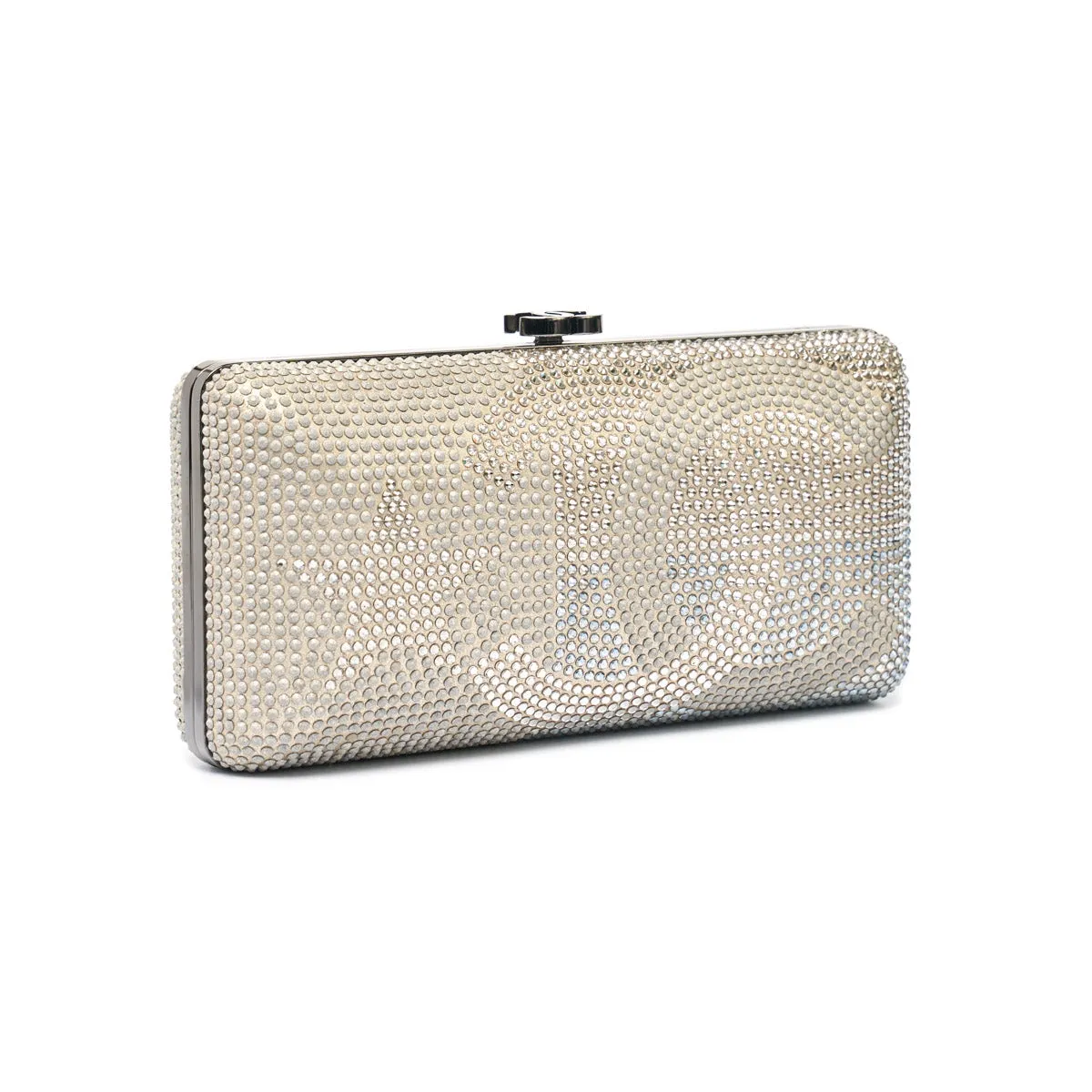 CHANEL Metallized Lambskin Embellished with Strass Paris-Dallas Clutch