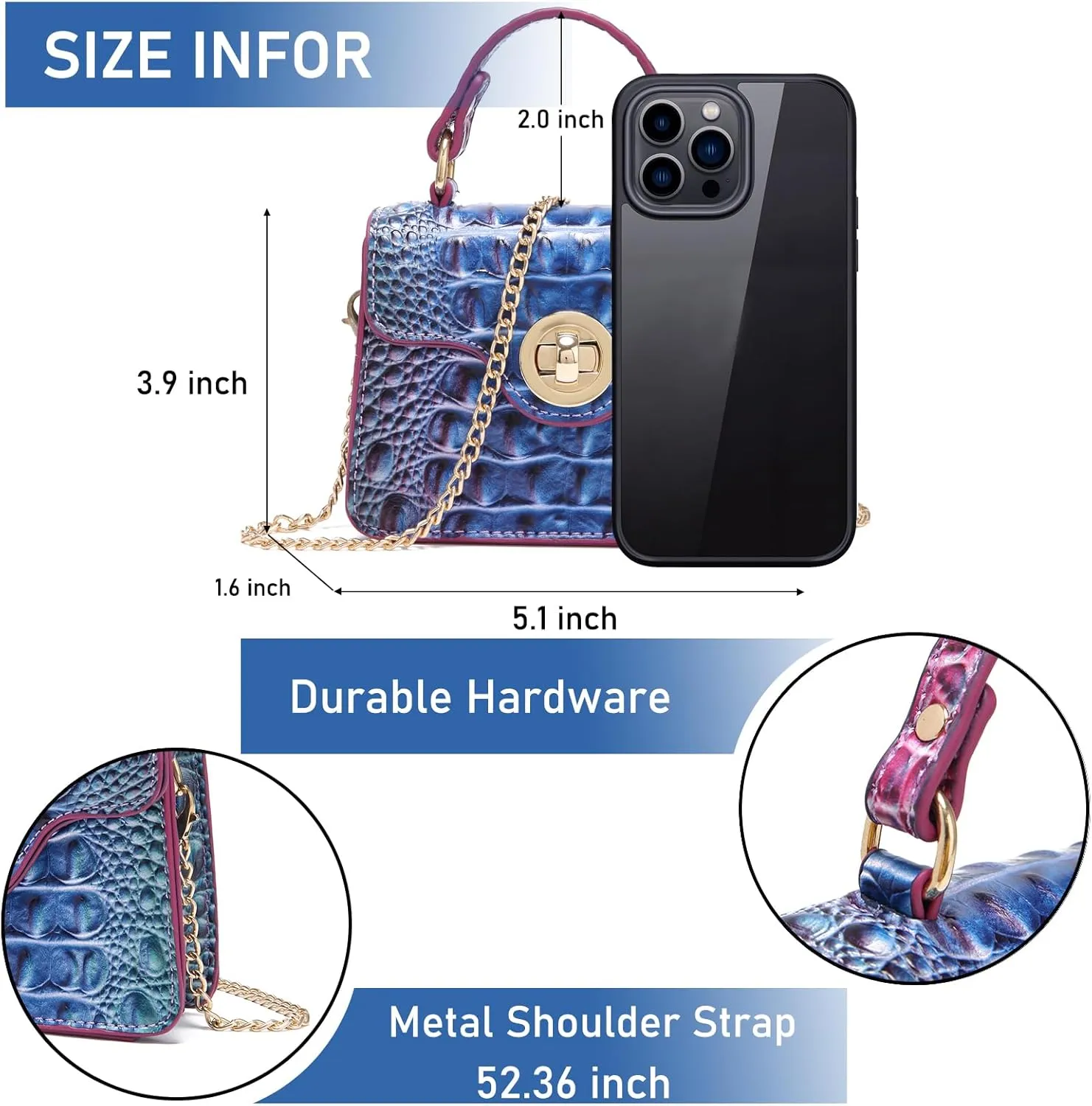 Chic Women Crocodile Leather bags Mini Top-Handle Clutch Compact Evening Bag Stylish Accessory for Essentials