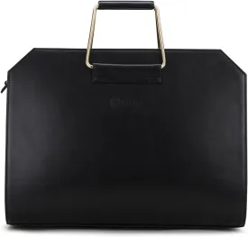 CHIQUE - 15.6" Laptop Tote Bag for Women | Professional Office Bag | Detachable & Adjustable Strap | Vegan Leather (Black)