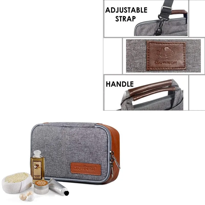Combo: Ashton Polyester Laptop Briefcase & Travel Pouch | 15.6 inch | Grey