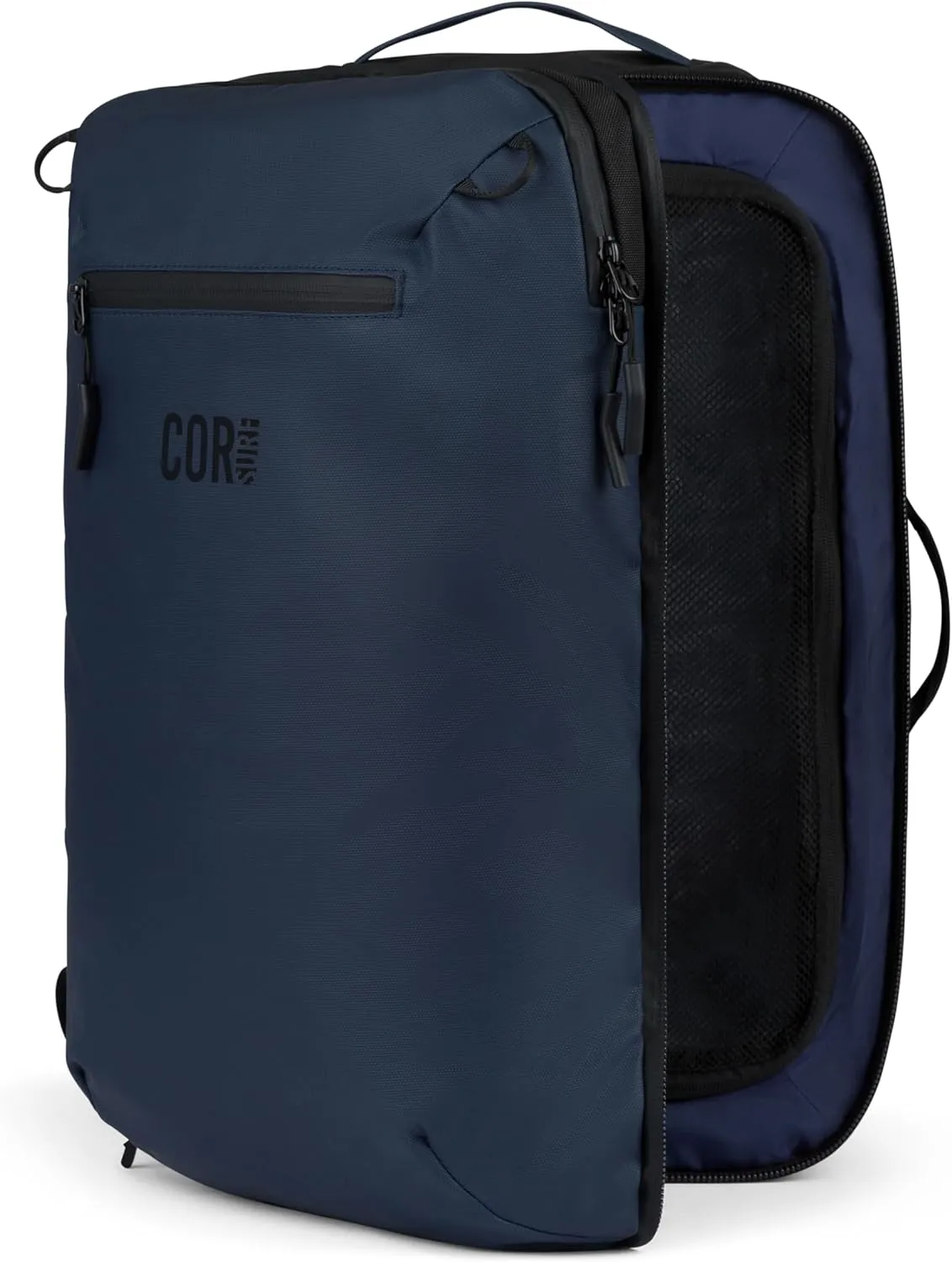 COR Surf Carry On Travel Backpack with Secret Passport Pockets | Carry-On Luggage Backpack With YKK Zippers for Men and Women | The Island Hopper (28L, Navy Blue)