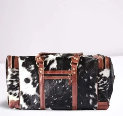 Dark Cowhide Luggage Bag