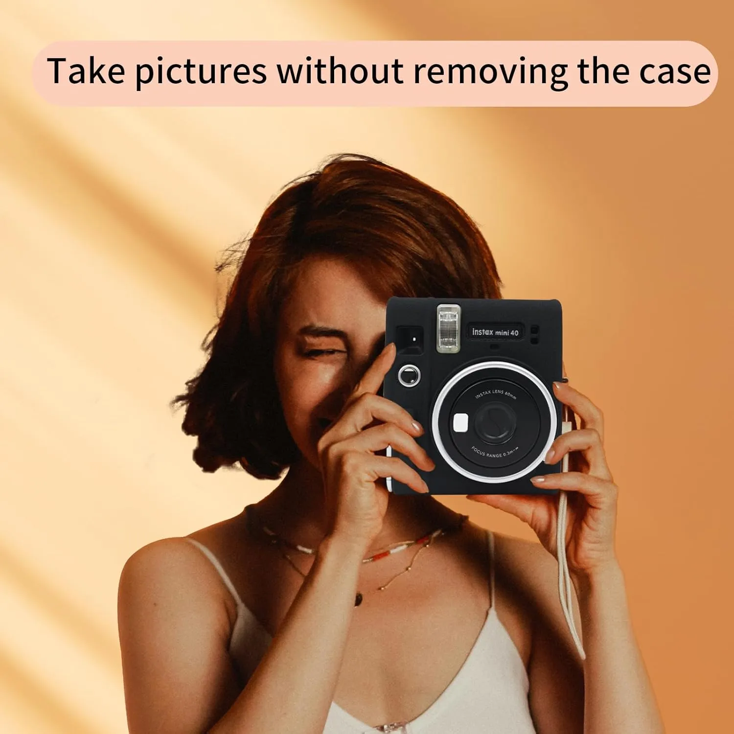 Easy Hood Protective Case for Fujifilm Instax Mini 40 Instant Camera, Soft Silicone Camera Case Cover Bag Lightweight Full Protector for Fujifilm Mini 40  Black