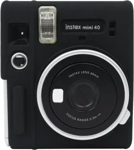 Easy Hood Protective Case for Fujifilm Instax Mini 40 Instant Camera, Soft Silicone Camera Case Cover Bag Lightweight Full Protector for Fujifilm Mini 40  Black
