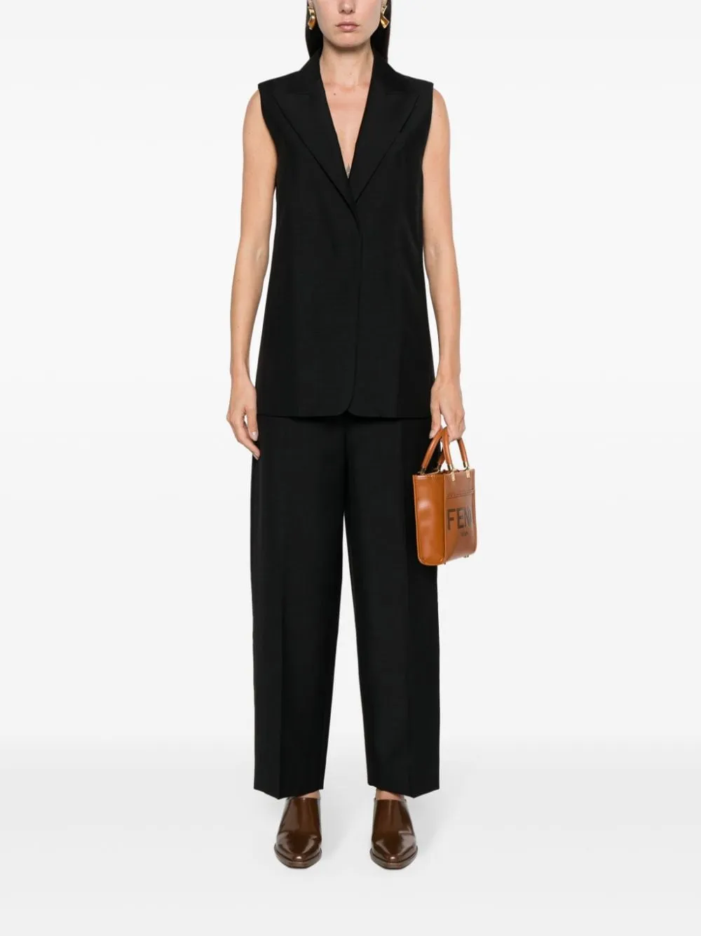 FENDI Elegant Wool Blend Sleeveless Vest