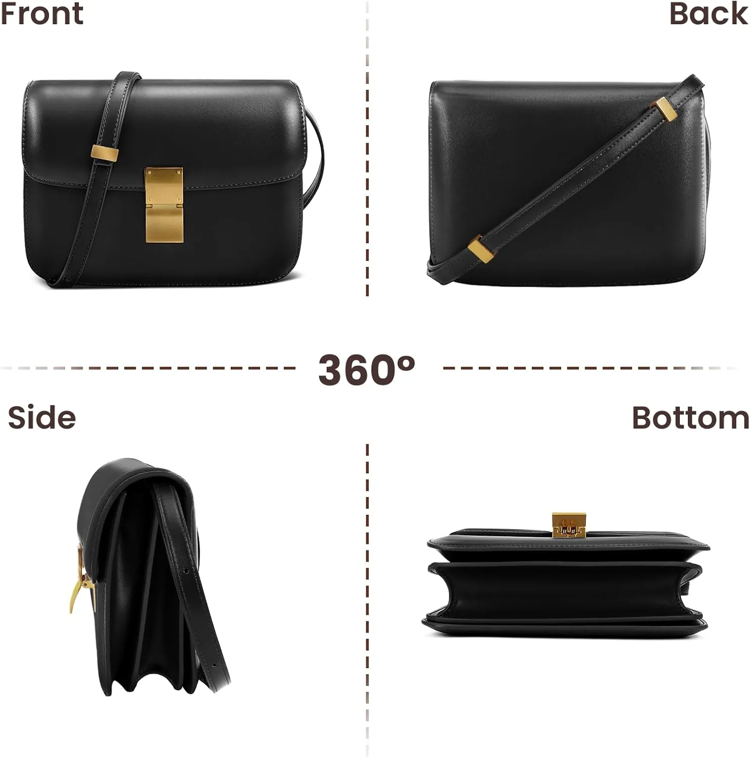 GETERUUV Small Crossbody Bag for Women Trendy Shoulder Bag PU Leather Square Crossbody Shoulder Purse Flap Satchel Handbag