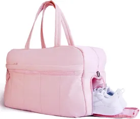 Gym Bag for Women - Large Travel Duffle with Shoe Compartment & Waterproof Pocket | Weekender Bag for Fitness, Workouts, Weekend Trips, Pink