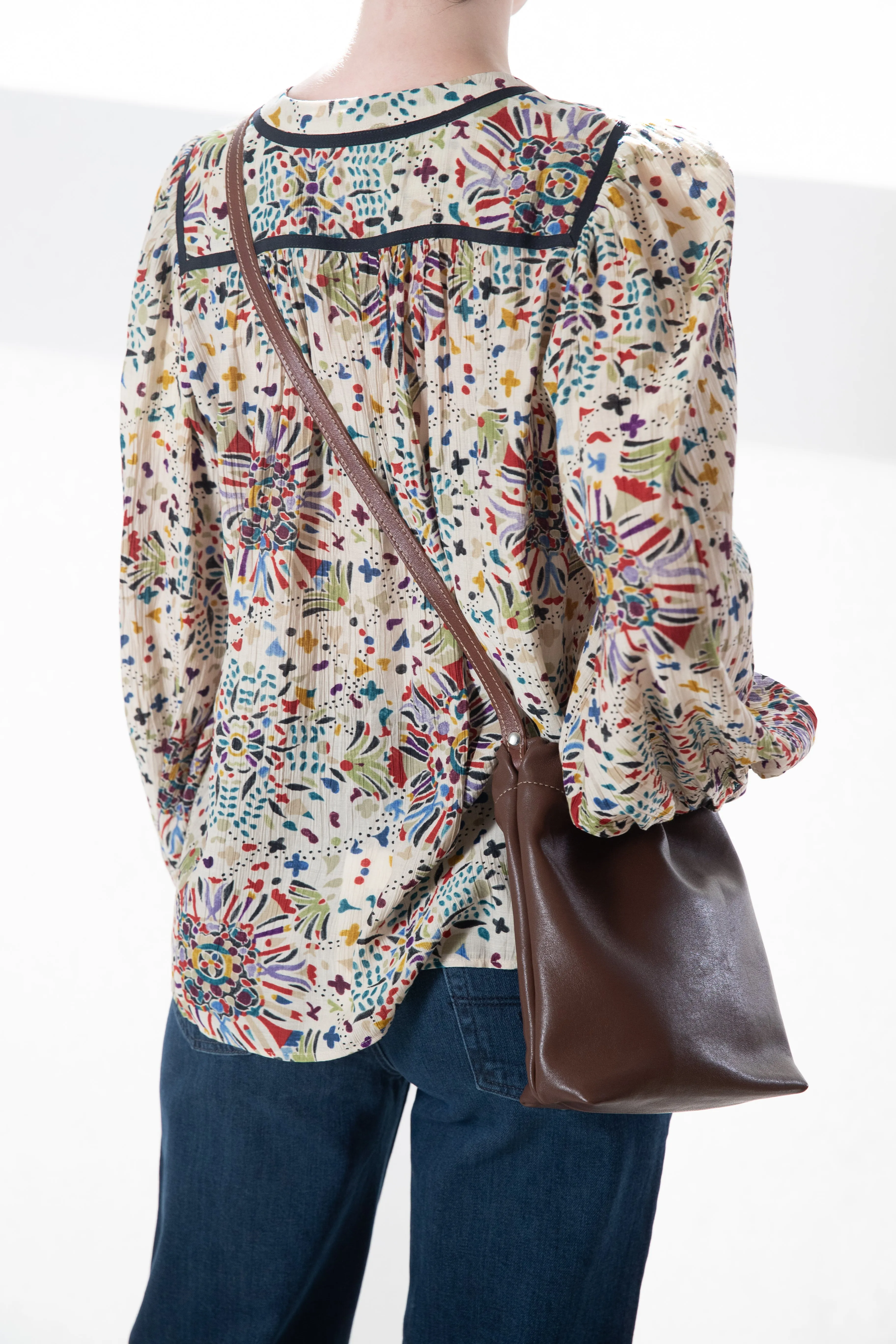 Harpers Emporium Gathered Bag in Chocolate