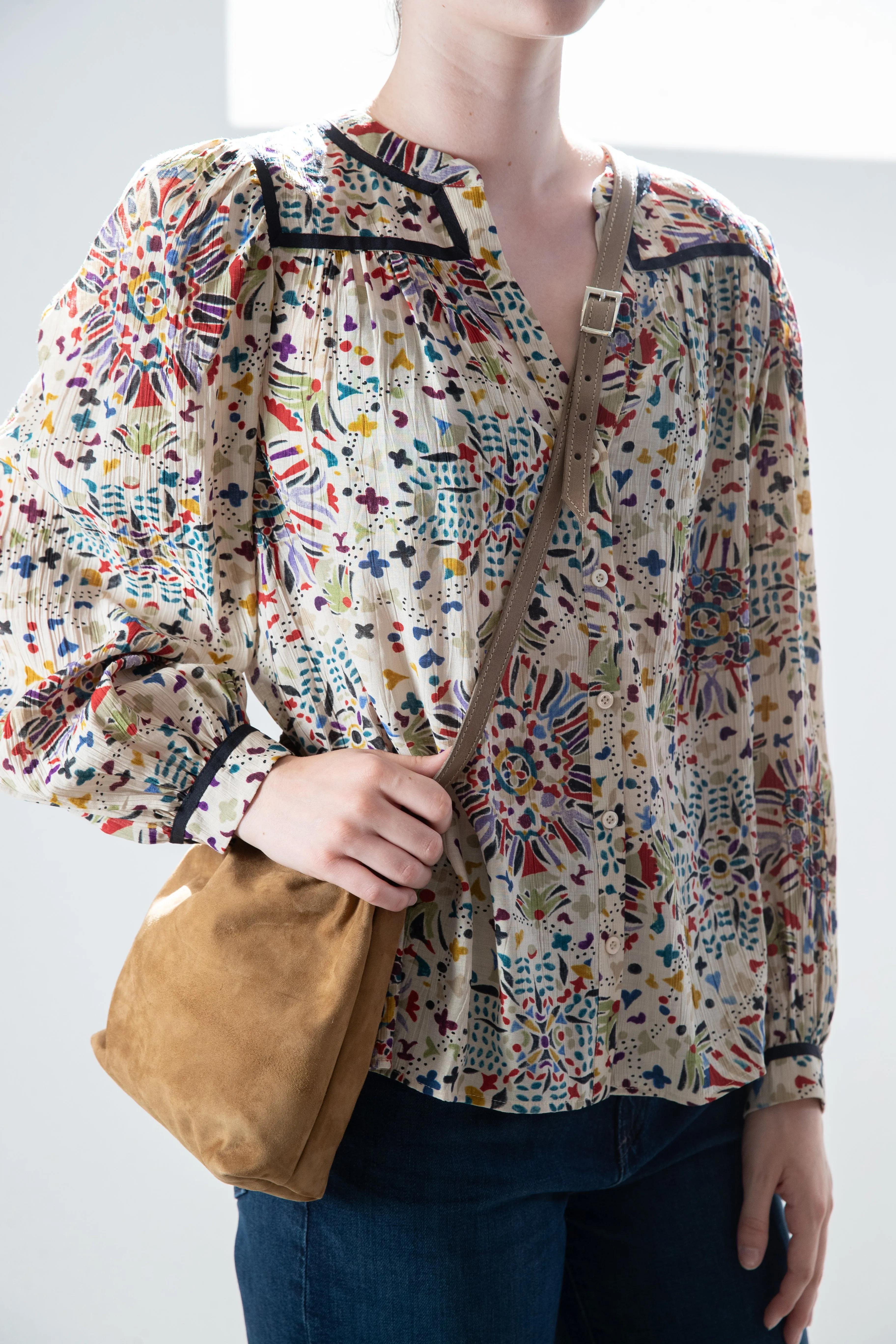 Harpers Emporium Gathered Bag in Tobacco
