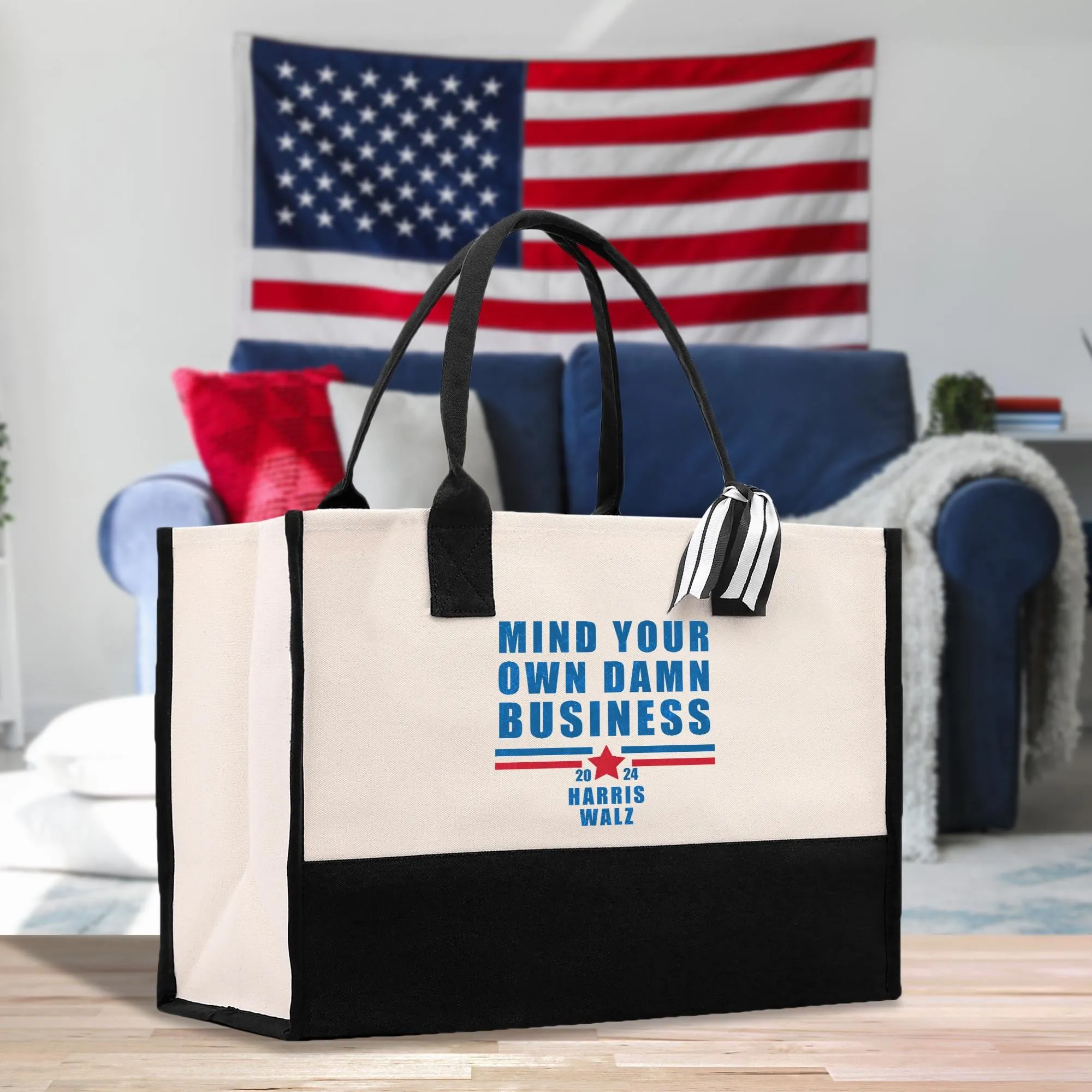 Kamala Harris 2024 Cotton Canvas Tote Bag Kamala Harris Supporter Bag Madam President Tote Gift for Harris Supporter (KTHB1008)