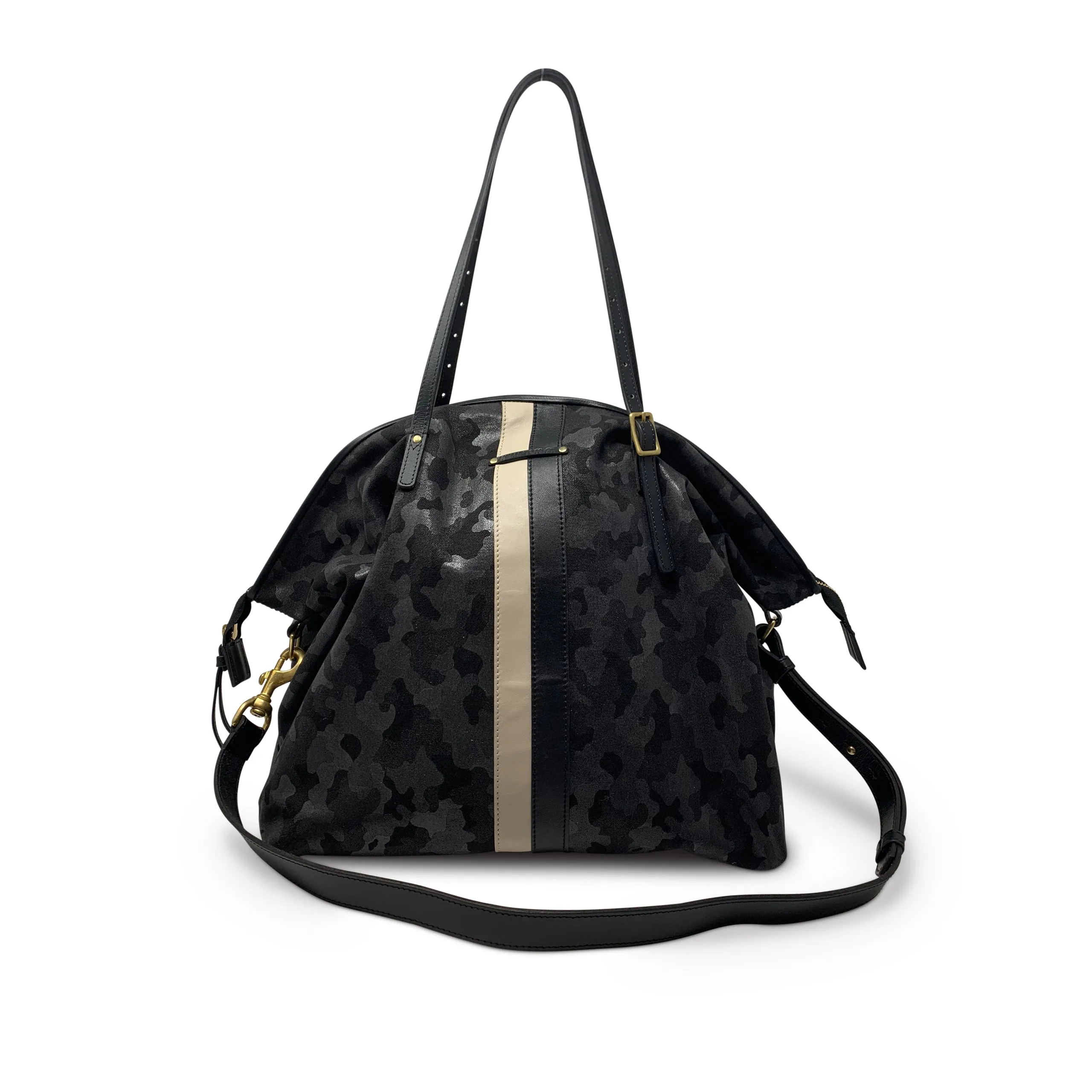 Kempton & Co. Black Canvas Camo Crossbody