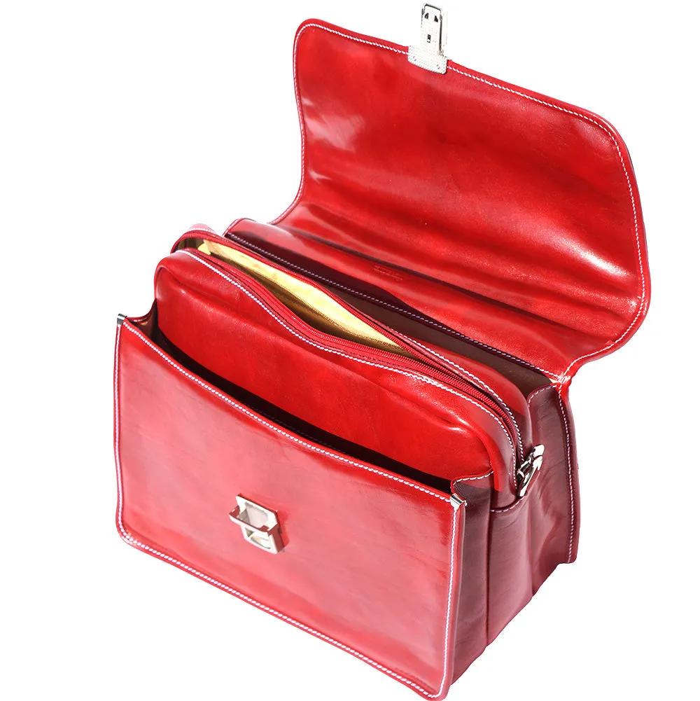 Leather briefcase with Laptop compartment inside