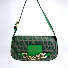 Medium V Logo Chain Leather Shoulder Bag- AR# 2017-#22