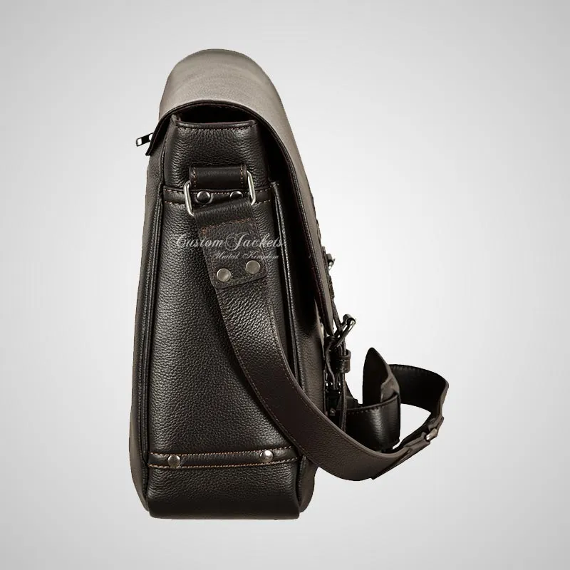 Men's Leather Laptop Bag Briefcase Satchel Shoulder Messenger Bag
