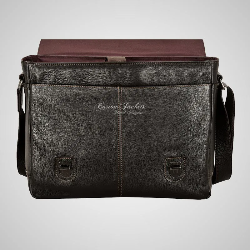 Men's Leather Laptop Bag Briefcase Satchel Shoulder Messenger Bag