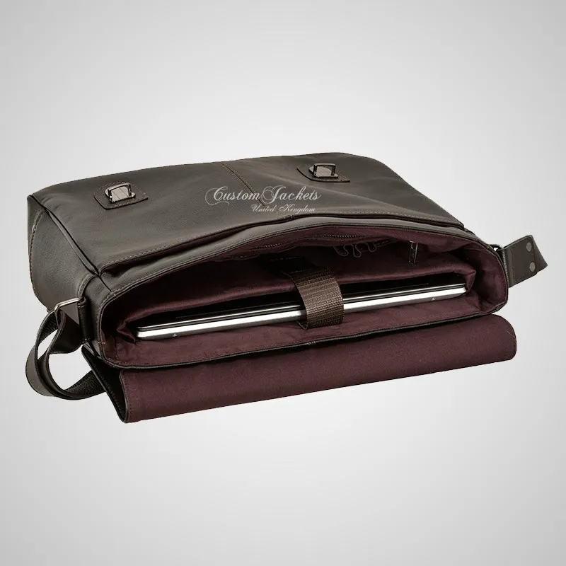 Men's Leather Laptop Bag Briefcase Satchel Shoulder Messenger Bag