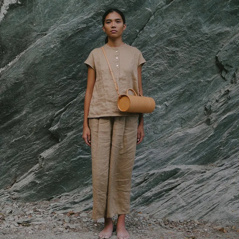 Ndari Cylinder Leather Barrel Bag