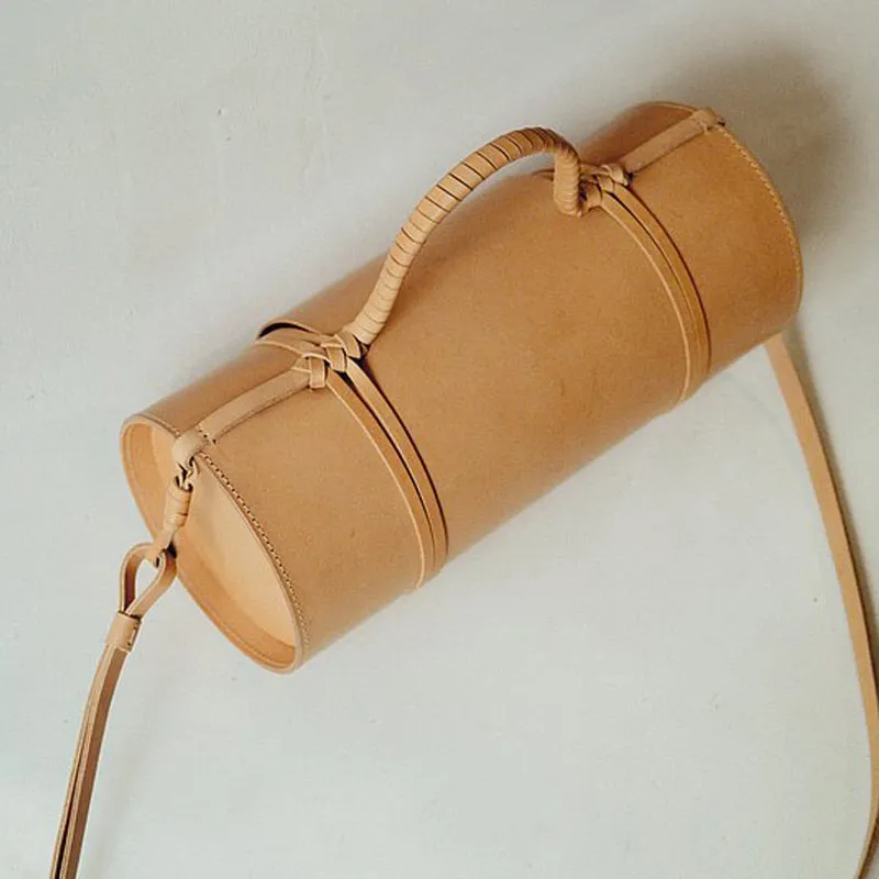 Ndari Cylinder Leather Barrel Bag