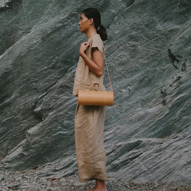 Ndari Cylinder Leather Barrel Bag