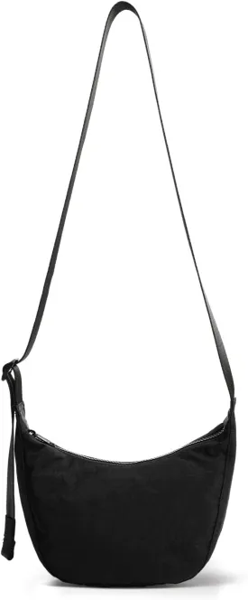 Nylon Crescent Bag - Casual Shoulder Crossbody with Adjustable Strap & Dual Interior Pockets