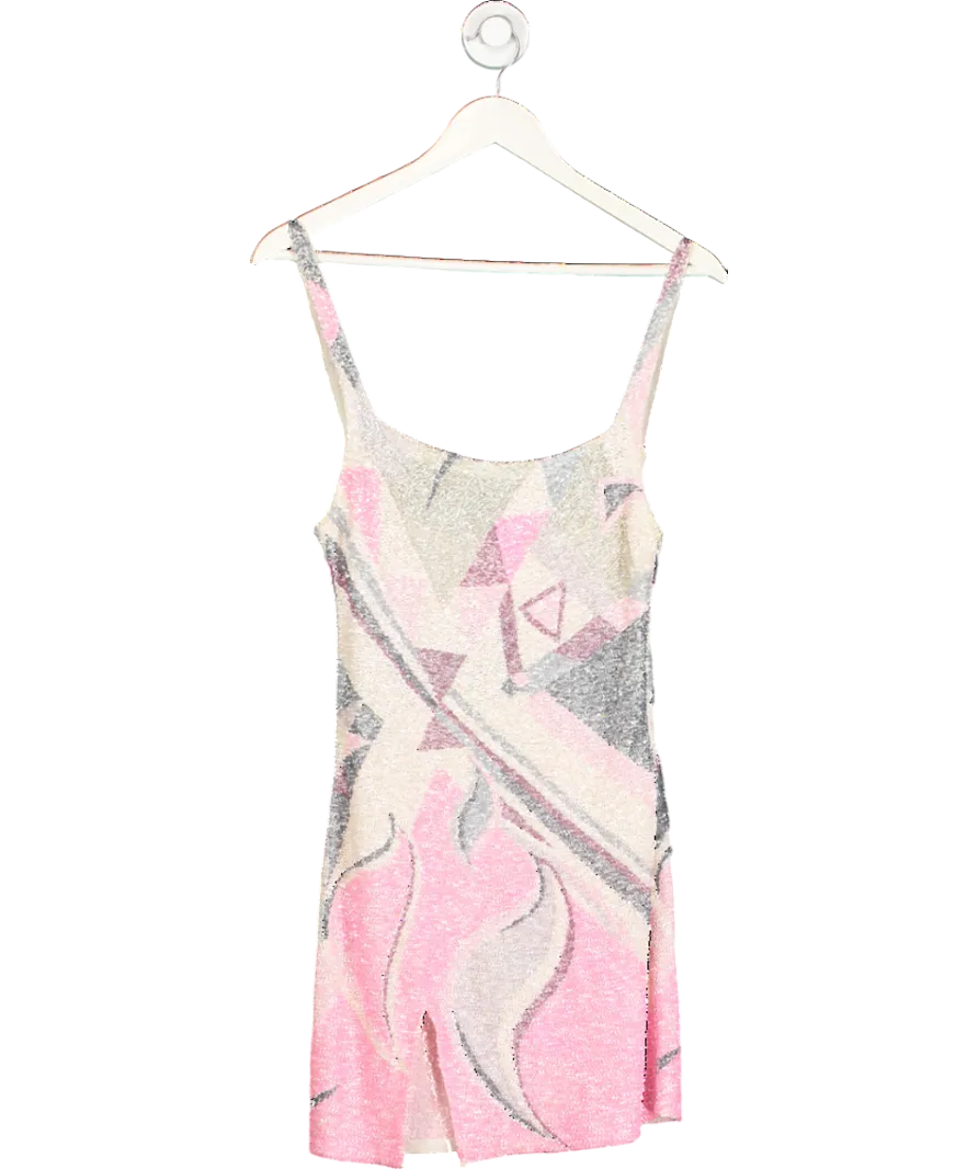 oceanus Multicoloured Sofia Handed Beaded Mini Dress UK XS