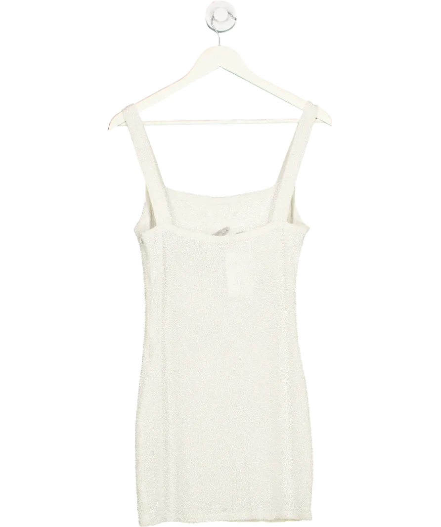 oceanus White Marina Hand Beaded Luxury Mini Dress UK M