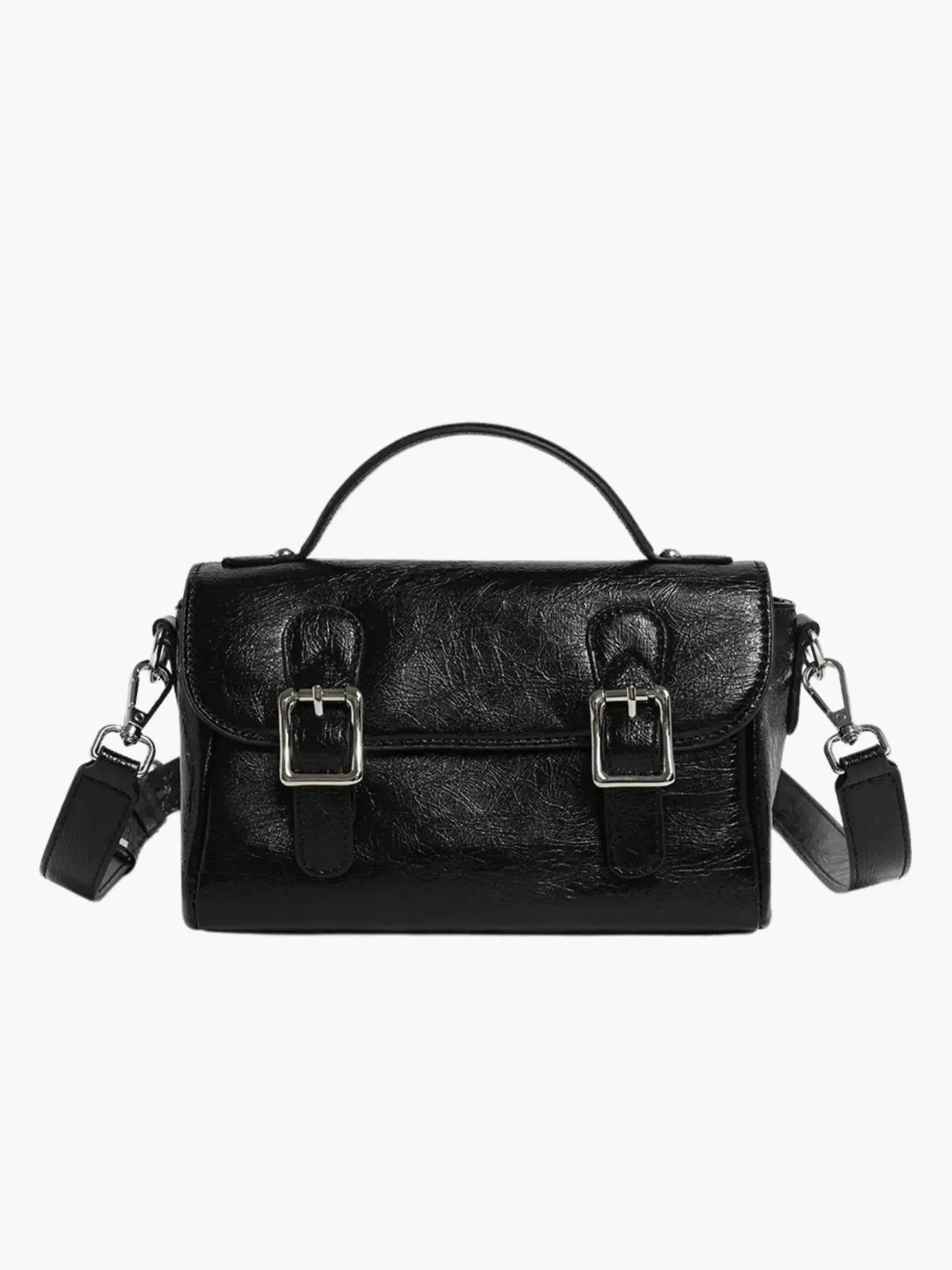 Peyton | Chic Satchel Bag with Buckle and Chain Detail