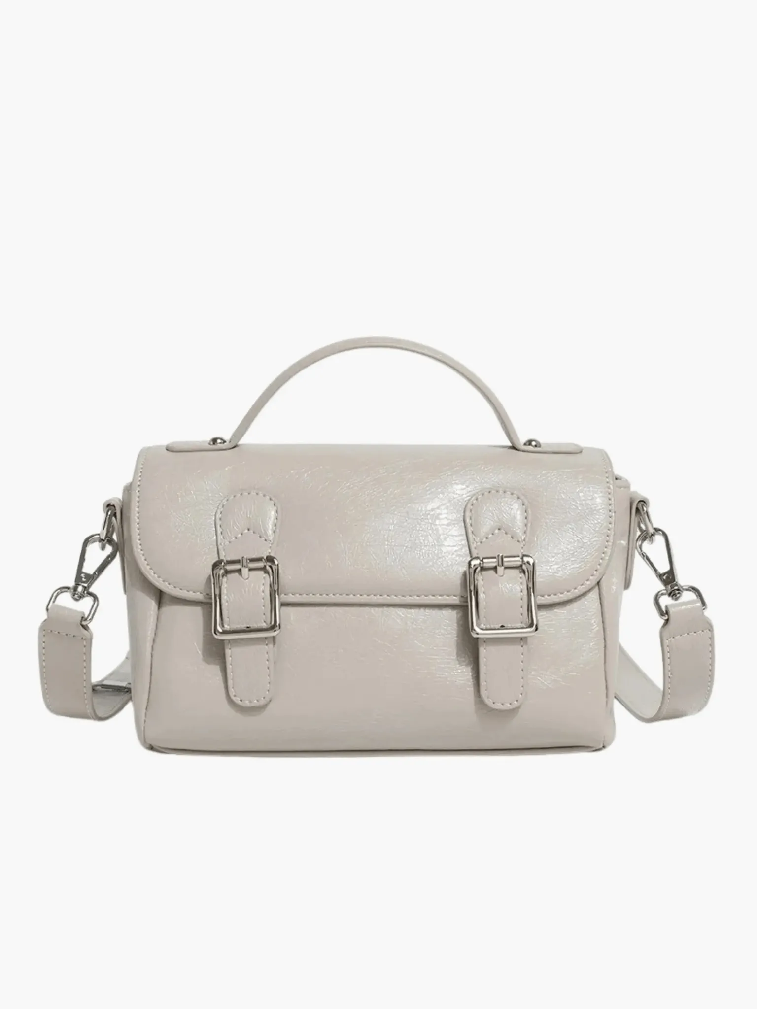 Peyton | Chic Satchel Bag with Buckle and Chain Detail