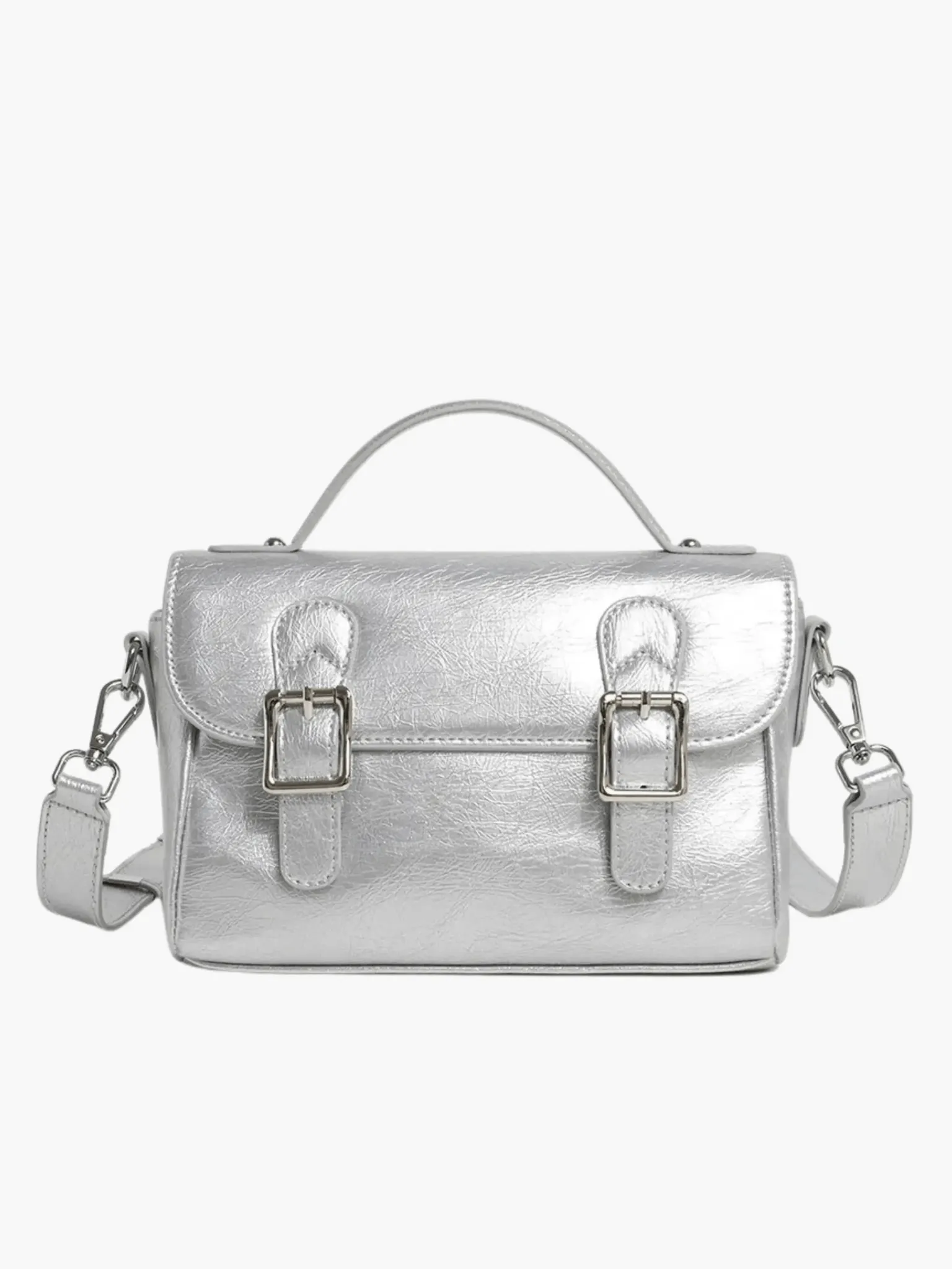 Peyton | Chic Satchel Bag with Buckle and Chain Detail