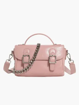 Peyton | Chic Satchel Bag with Buckle and Chain Detail