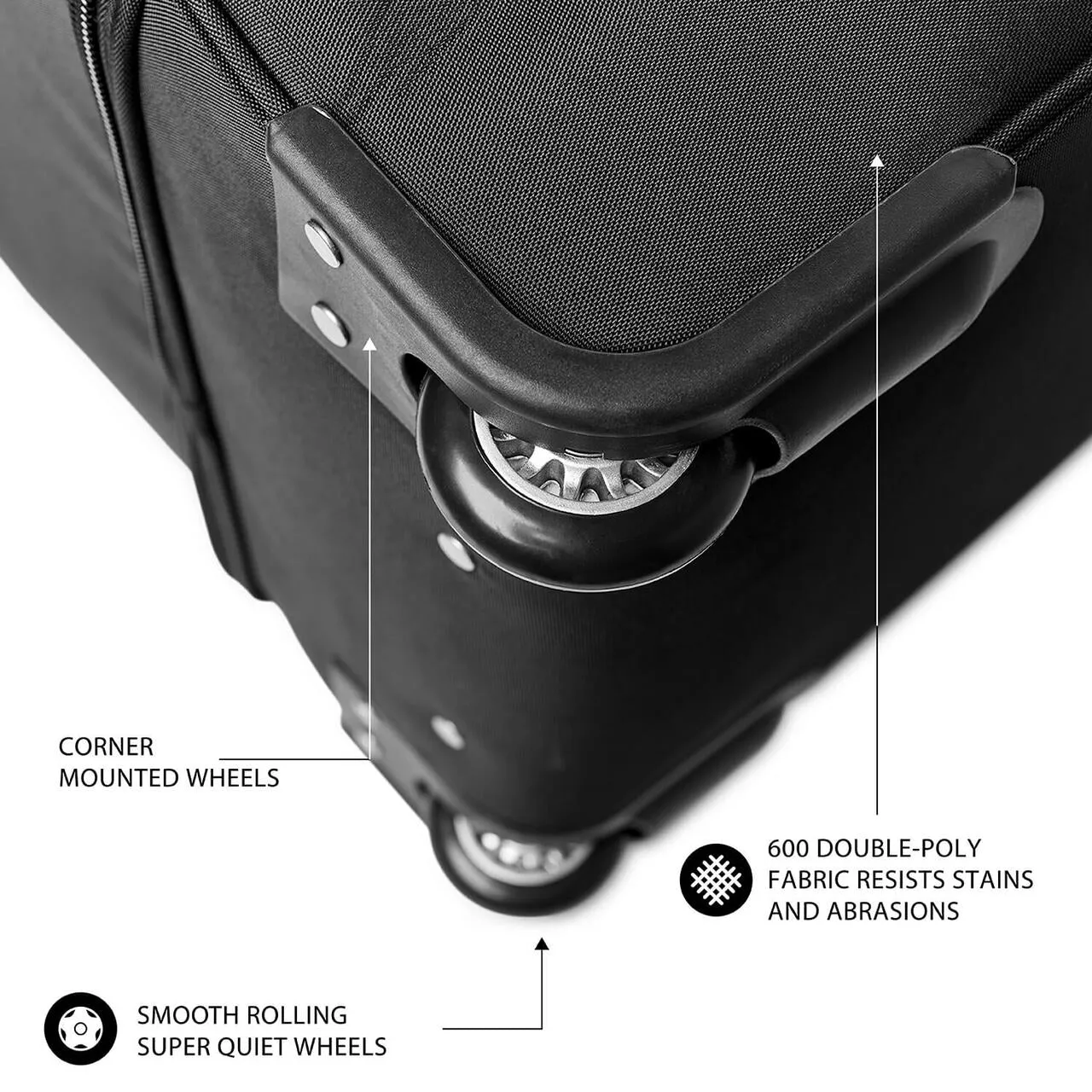 Stanford Cardinal 27" Black Rolling Drop Bottom Duffel