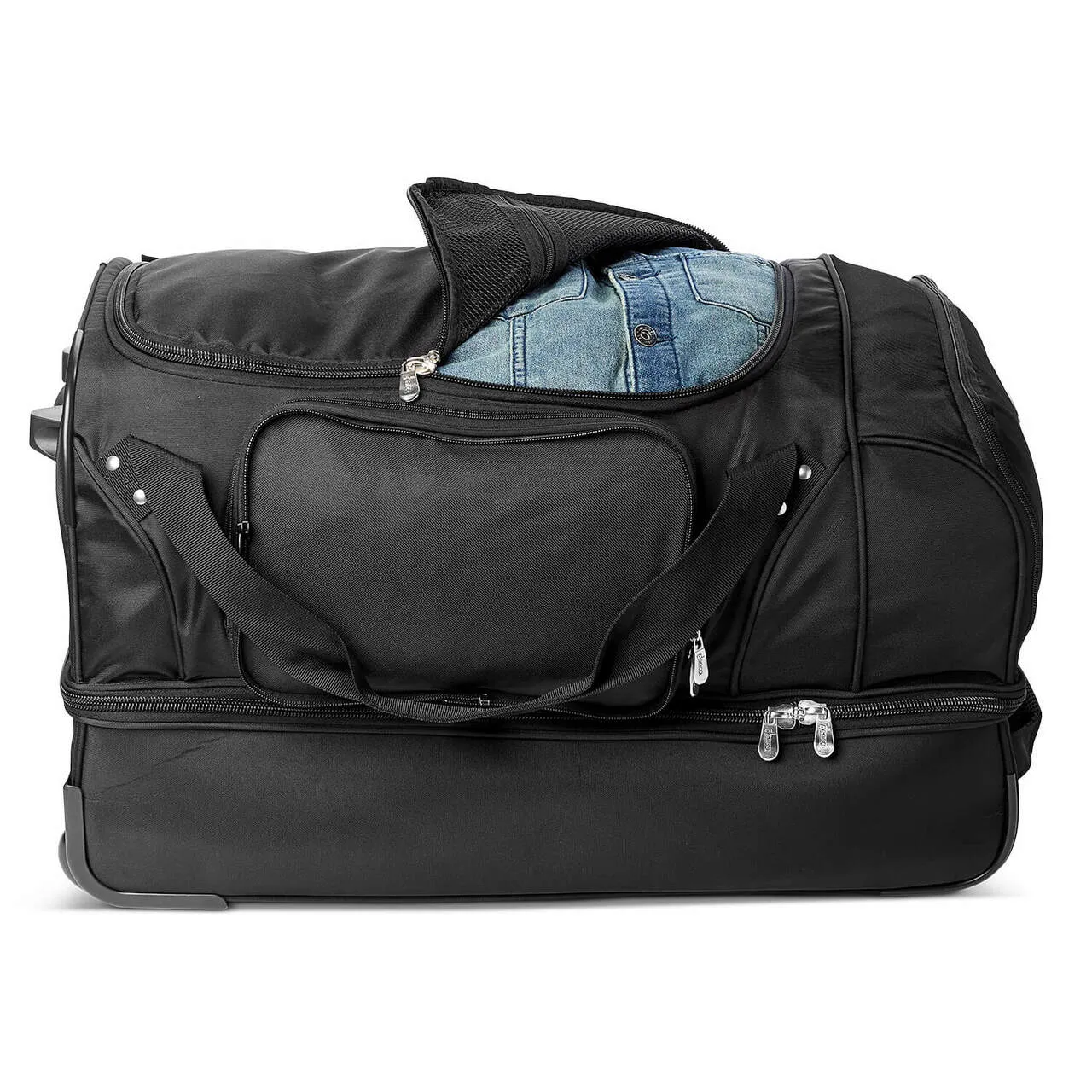 Stanford Cardinal 27" Black Rolling Drop Bottom Duffel