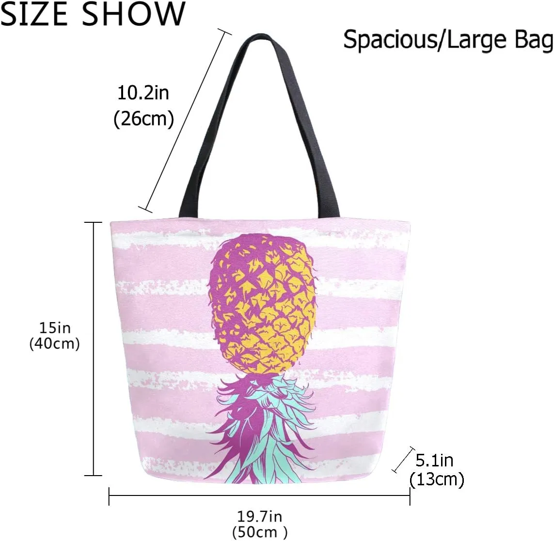 Stylish Print Extra Large Shoulder Tote Bag for Beach Travel Weekender Gym Grocery Shopping