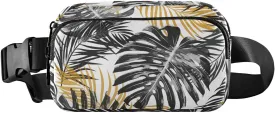 susiyo Chic Tropical Jungle Palm Leaves Waist Packs for Women Men Small Belt Bag Travel Go To Bag