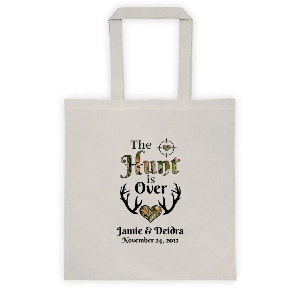The Hunt is Over Tote Personalized with Your Names and Date