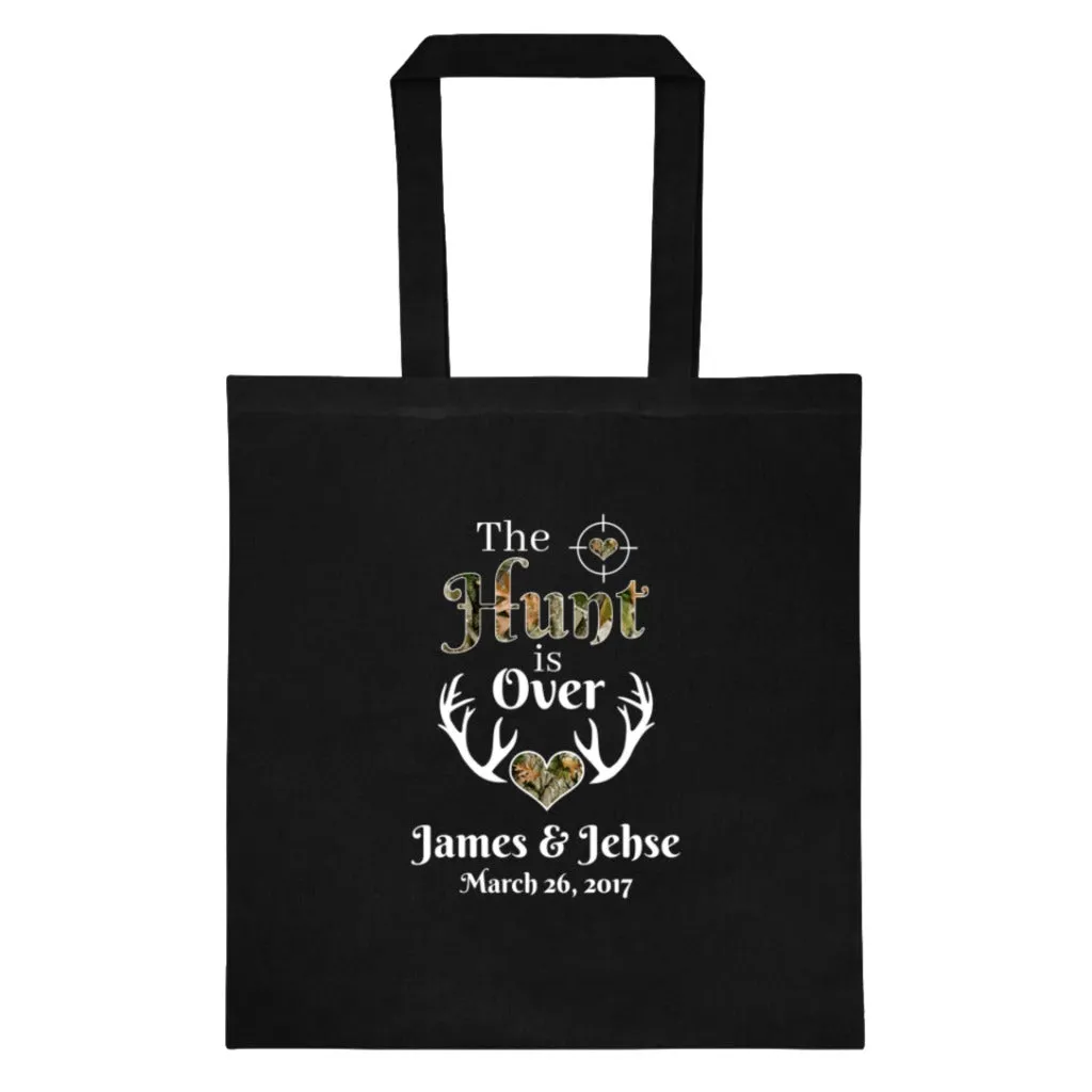 The Hunt is Over Tote Personalized with Your Names and Date